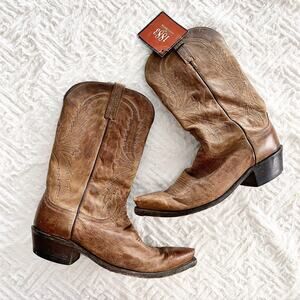 1883 by Lucchese Men's Crayton Mad Dog Snip Toe Boot in Tan